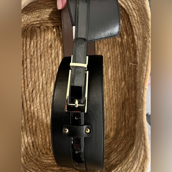 Stylish etcetera Black Leather Belt with Gold Buckle main image 5
